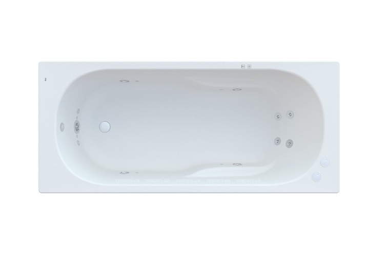 Ванна гидромассажная акриловая прямоугольная Roca Genova Smart Water Plus 160х70 см белый A24T359000