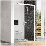 Душові двері Ravak Matrix MSD4 140 розсувні чотирьохелементні профіль сатин/скло прозоре 0WKM0U00Z1