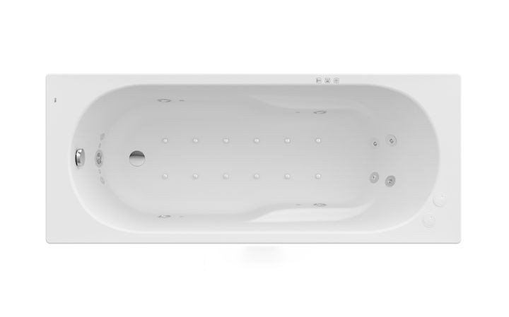 Ванна гідромасажна акрилова прямокутна Roca Genova Smart WaterAir Plus 170х70 см білий A24T372000