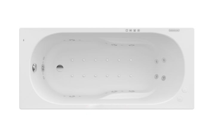 Ванна гидромассажная акриловая прямоугольная Roca Genova Effects Gold 160х75 см белый A24T367000