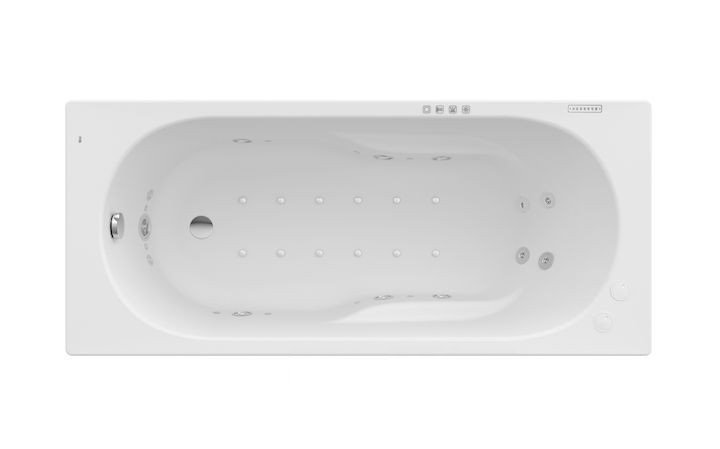 Ванна гідромасажна акрилова прямокутна Roca Genova Effects Gold 160х70 см білий A24T361000