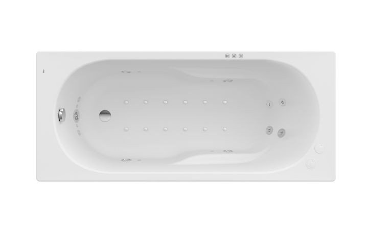 Ванна гідромасажна акрилова прямокутна Roca Genova Smart WaterAir Plus 160х70 см білий A24T360000