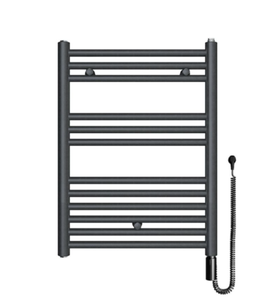 Полотенцесушитель электрический Zehnder Klaro с тэном hots с проводом черный матовый ZSL-080-050-9017-HOTS-SC