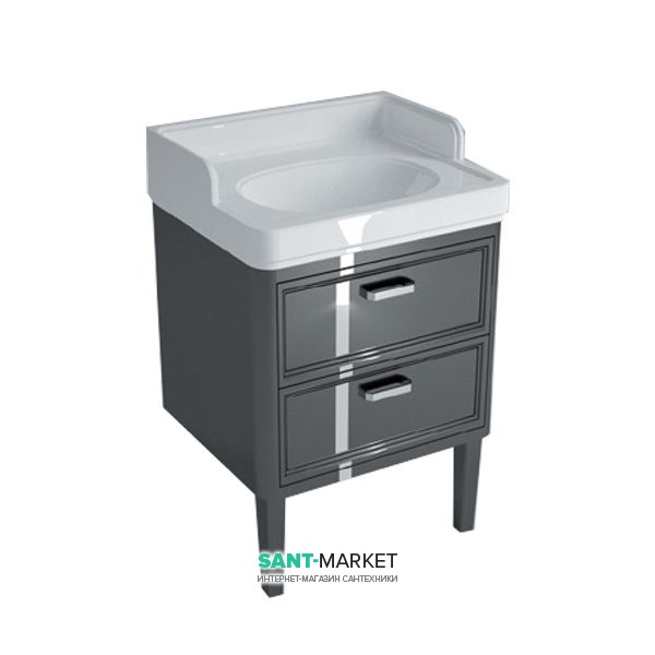 Тумба напольная под раковину Kerama Marazzi Pompei 60 см МДФ чёрный PO.60.2\BLK