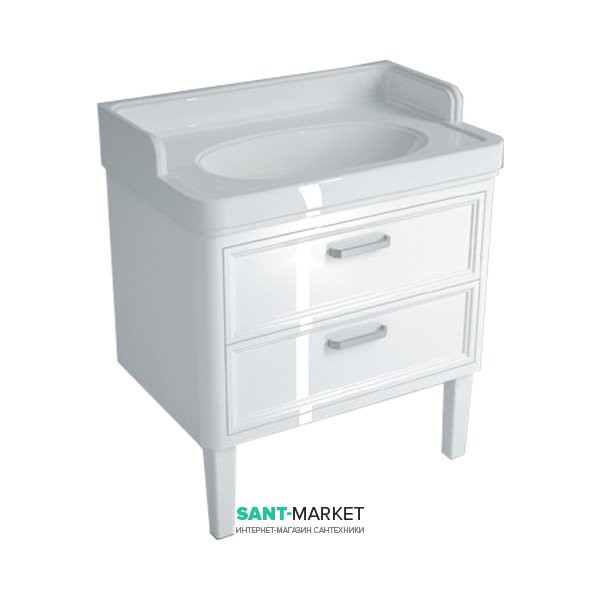 Тумба напольная под раковину Kerama Marazzi Pompei 80 см МДФ белый PO.80.2\WHT