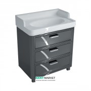 Тумба напольная под раковину Kerama Marazzi Pompei 80 см МДФ чёрный PO.80.3\BLK