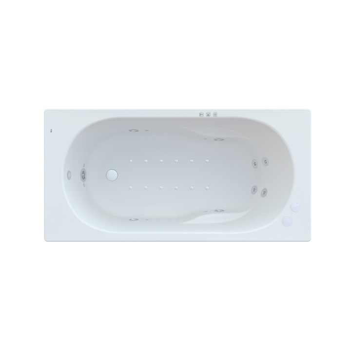 Ванна гідромасажна акрилова прямокутна Roca Genova Smart Water Air Plus 140х70 см білий A24T348000