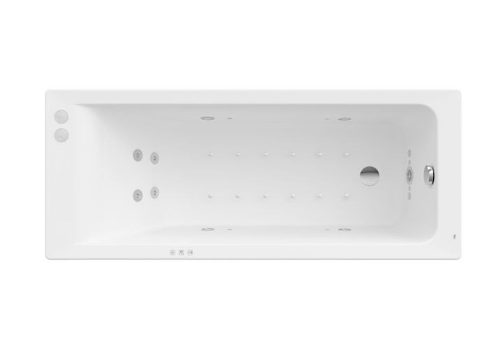 Ванна гидромассажная акриловая прямоугольная Roca Easy Smart WaterAir Plus 170х70 см белый A24T330000