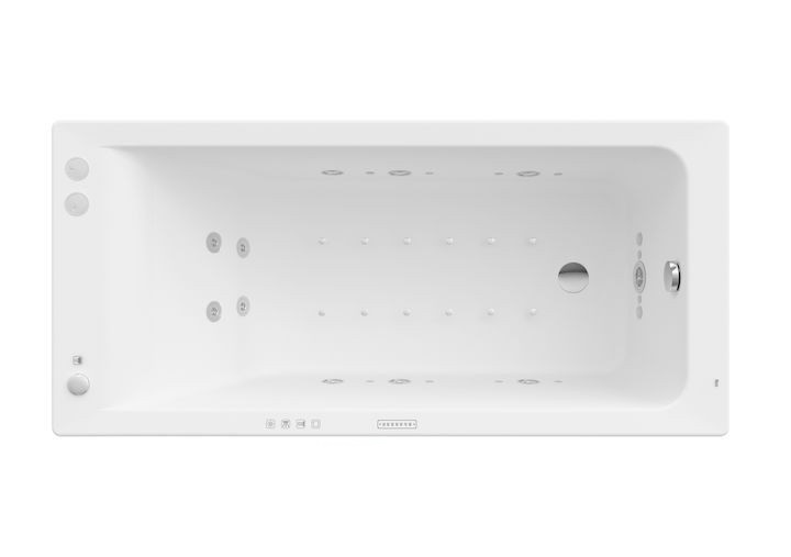 Ванна гидромассажная акриловая прямоугольная Roca Easy Effects Titanium 160х75 см белый A24T327000