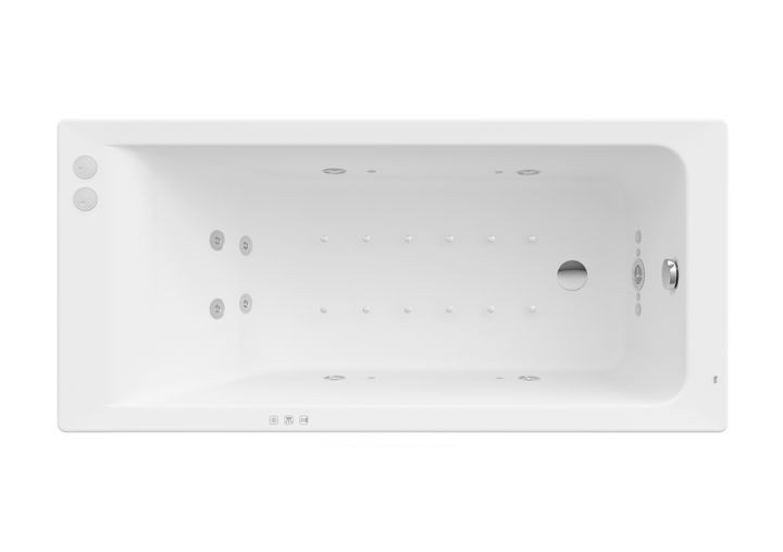 Ванна гідромасажна акрилова прямокутна Roca Easy Smart Water Air Plus 160х75 см білий A24T324000