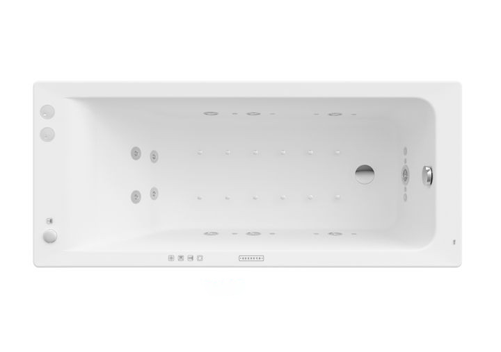 Ванна гідромасажна акрилова прямокутна Roca Easy Effects Gold Option 160х70 см білий A24T320000