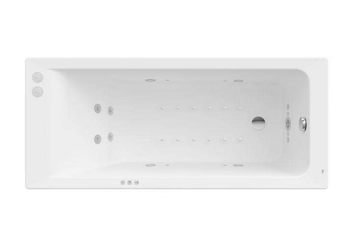 Ванна гідромасажна акрилова прямокутна Roca Easy Smart Water Air Plus 160х70 см білий A24T318000