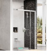 Душові двері Ravak Matrix MSD4 140 розсувні чотирьохелементні профіль сатин/скло прозоре 0WKS0U00Z1