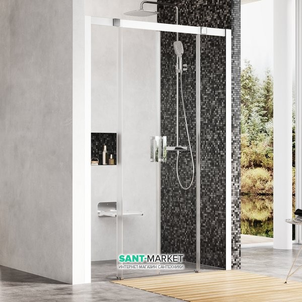 Душові двері Ravak Matrix MSD4 180 розсувні чотирьохелементні профіль сатин/скло прозоре 0WKY0U00Z1