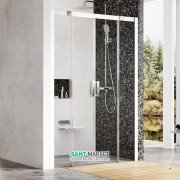Душові двері Ravak Matrix MSD4 200 розсувні чотирьохелементні профіль білий/скло прозоре 0WKK0100Z1