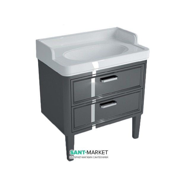 Тумба для підлоги під раковину Kerama Marazzi Pompei 80 см МДФ чорний PO.80.2\BLK