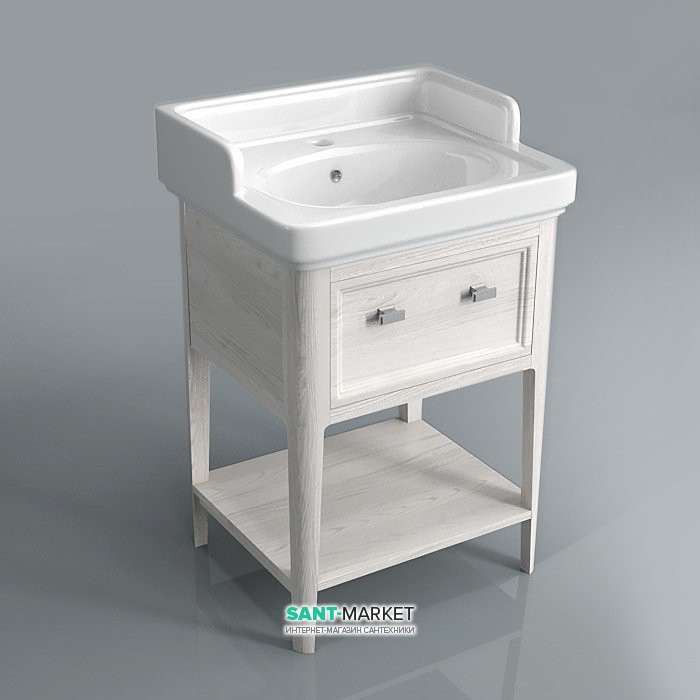 Тумба напольная под раковину Kerama Marazzi Provence 60 см массив дерева белый PR.60\WHT