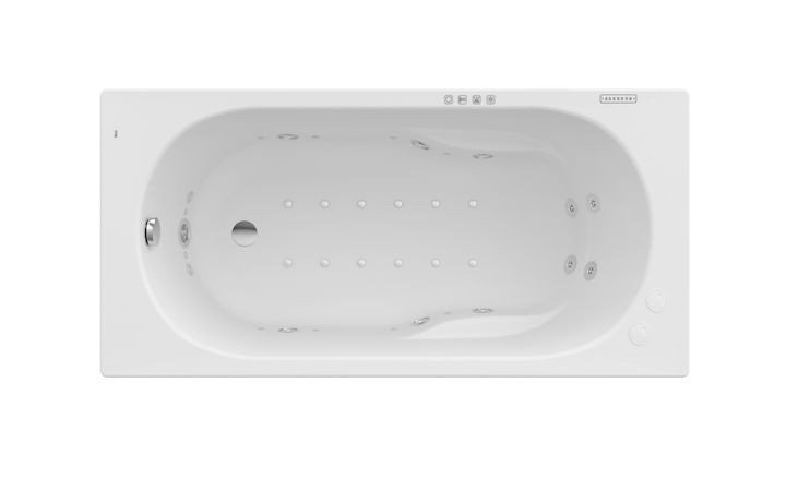 Ванна гидромассажная акриловая прямоугольная Roca Genova Effects Gold 140х70 см белый A24T349000