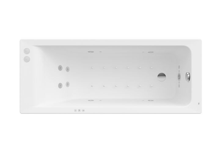 Ванна гідромасажна акрилова прямокутна Roca Easy Smart Water Air Plus 170х70 см білий A24T330000