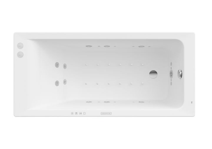 Ванна гідромасажна акрилова прямокутна Roca Easy Effects Gold 160х75 см білий A24T325000