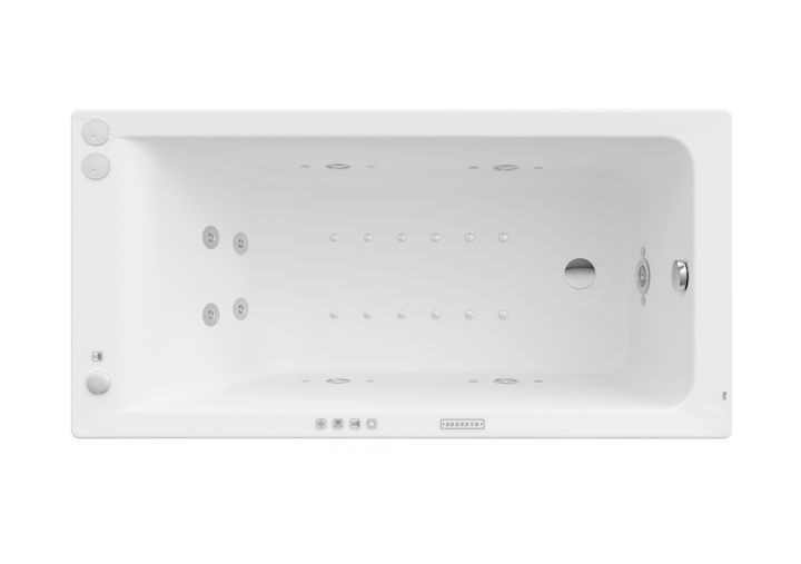 Ванна гідромасажна акрилова прямокутна Roca Easy Effects Titanium 140х70 см білий A24T309000
