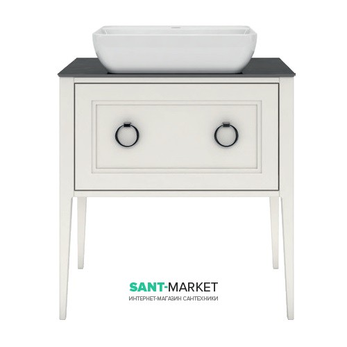 Тумба для підлоги під раковину Kerama Marazzi Plaza Classic 80 см масив дерева білий PL.C.80.1+1\WHT