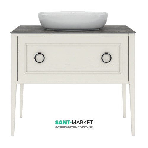 Тумба напольная под раковину Kerama Marazzi Plaza Classic 100 см массив дерева белый PL.C.100.1+1\WHT