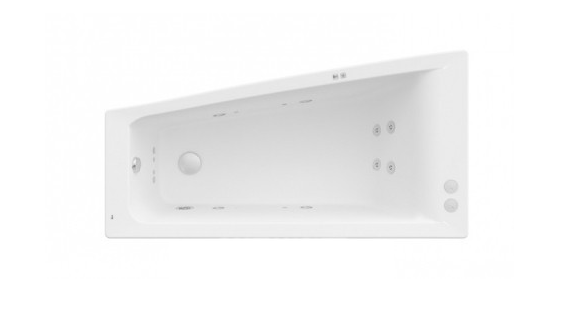 Ванна гідромасажна акрилова асиметрична Roca Easy Smart Water Plus ліва 150х80 см білий A24T285000