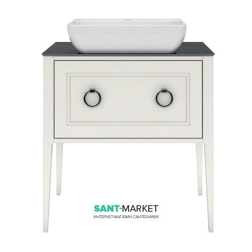 Тумба напольная под раковину Kerama Marazzi Plaza Classic 80 см массив дерева белый PL.C.80.1+1\WHT