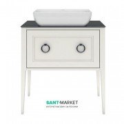 Тумба напольная под раковину Kerama Marazzi Plaza Classic 80 см массив дерева белый PL.C.80.1+1\WHT