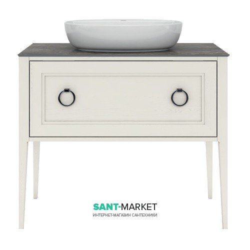 Тумба для підлоги під раковину Kerama Marazzi Plaza Classic 100 см масив дерева білий PL.C.100.1+1\WHT