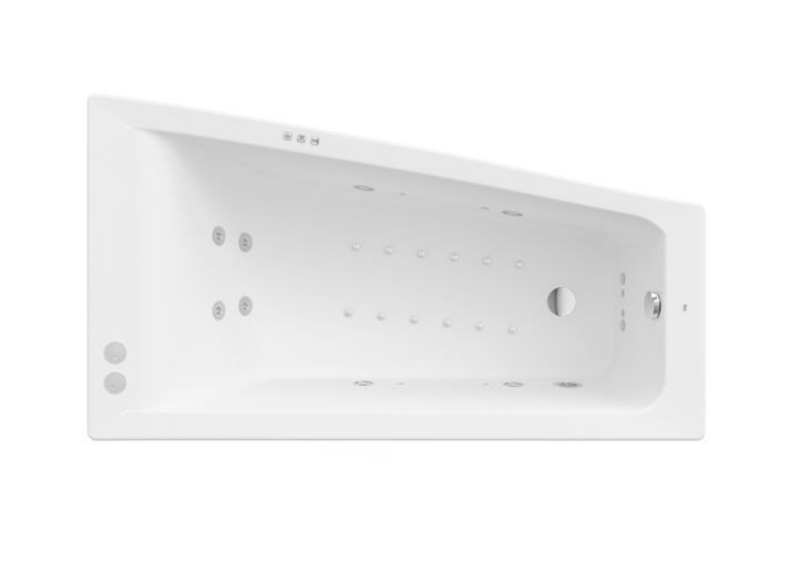 Ванна гидромассажная акриловая асимметричная Roca Easy Smart WaterAir Plus правая 160х90 см белый A24T293000
