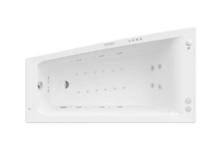 Ванна гідромасажна акрилова асиметрична Roca Easy Effects Titanium ліва 160х90 см білий A24T303000