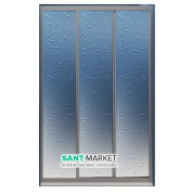 Душові двері Ravak ASDP3-90 195 розсувні трьохелементні профіль сатин/полістирол pearl 00V70UO211