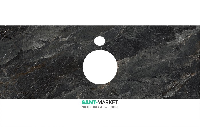 Стільниця під раковину Kerama Marazzi Plaza Classic 120 см Ріальто темний сірий лаппатірованний PL1.VT93\120