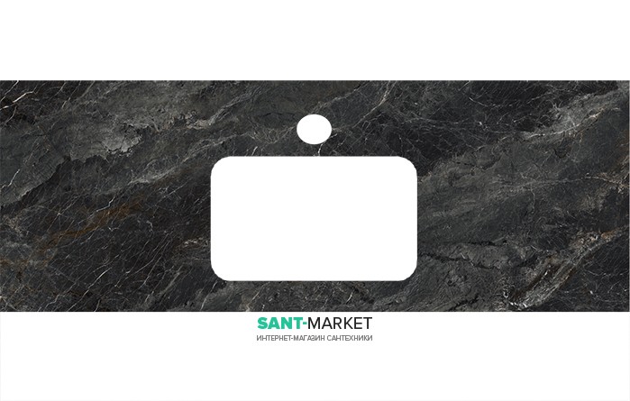 Стільниця під раковину Kerama Marazzi Plaza Classic 120 см Ріальто темний сірий лаппатірованний PL2.VT93\120