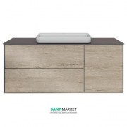 Тумба подвесная под раковину Kerama Marazzi Plaza Modern 120 см МДФ дуб Орегон PL.M.120.3\OAK.O