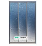 Душевые двери в нишу Ravak ASDP3-90 195 раздвижные трехэлементные профиль сатин/полистирол pearl 00V70UO211