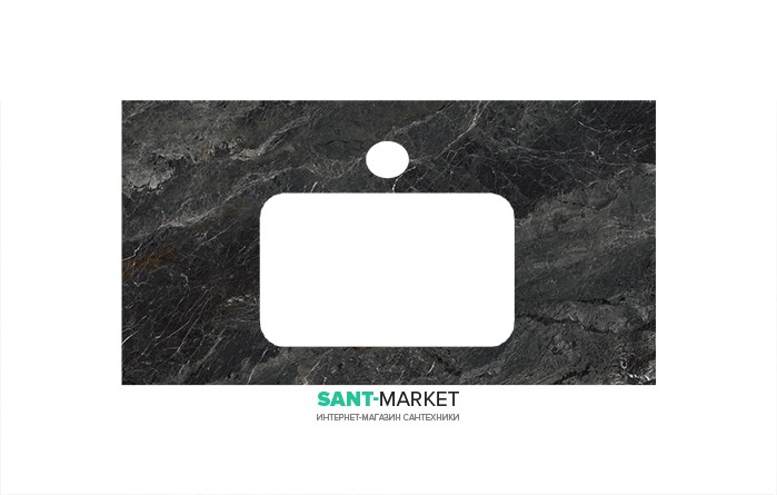 Столешница под раковину Kerama Marazzi Plaza Classic 80 см Риальто темный серый лаппатированный PL2.VT93\80