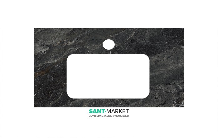  	Стільниця під раковину Kerama Marazzi Plaza Classic 80 см Ріальто темний сірий лаппатірованний PL3.VT93\80