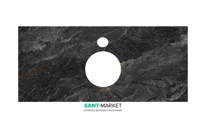 Стільниця під раковину Kerama Marazzi Plaza Classic 100 см Ріальто темний сірий лаппатірованний PL1.VT93\100