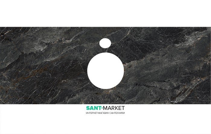 Столешница под раковину Kerama Marazzi Plaza Classic 120 см Риальто темный серый лаппатированный PL1.VT93\120