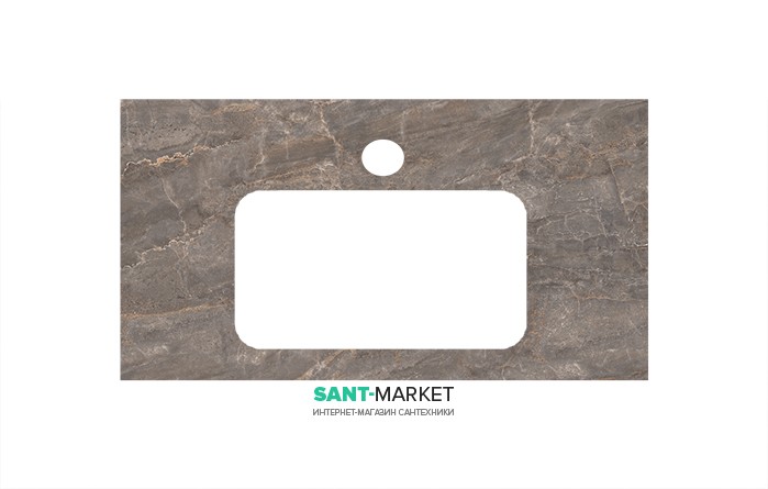 Столешница под раковину Kerama Marazzi Plaza Classic 80 см Парнас пепельный лаппатированный PL3.SG570002R\80