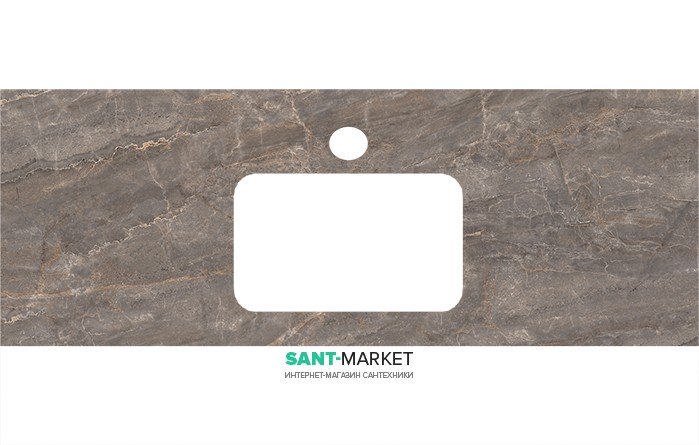 Столешница под раковину Kerama Marazzi Plaza Classic 120 см Парнас пепельный лаппатированный PL2.SG570002R\120