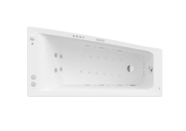 Ванна гідромасажна акрилова асиметрична Roca Easy Effects Gold Option права 150х80 см білий A24T281000