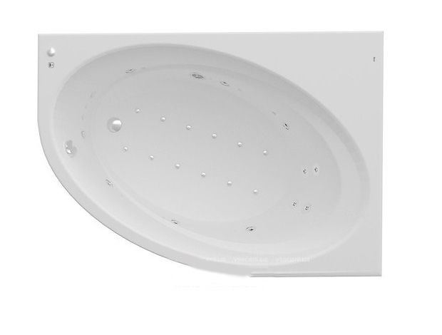 Ванна гідромасажна акрилова асиметрична Roca Orbita Effects Titanium права 160х100 см білий A24T232000