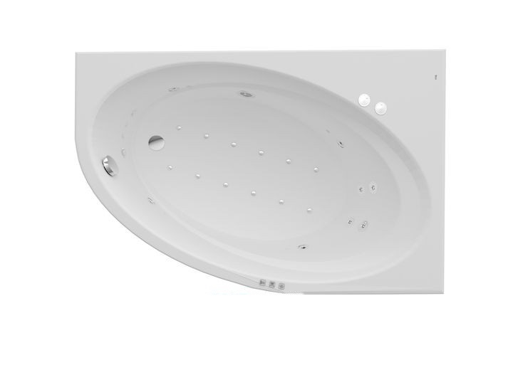 Ванна гідромасажна акрилова асиметрична Roca Orbita Smart Water Air Plus права 150х100 см білий A24T213000