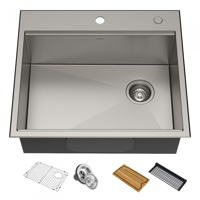 Рабочая станция Kraus Kore мойка с  отверстием под смеситель нержавеющая сталь KWT311-25