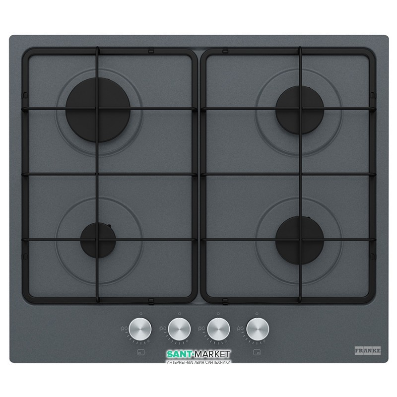 Варочная поверхность газовая Franke Smart FHSM 604 4G GF E эмаль графит 106.0554.389