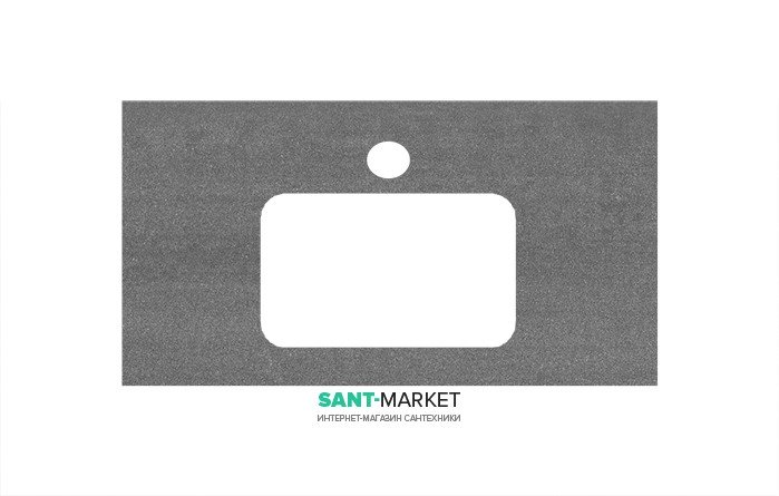 Столешница под раковину Kerama Marazzi Plaza Next 80 см Про Дабл антрацит PL3.DD500600R\80
